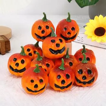 10 шт. имитация тыквы, искусственная тыква-призрак на Хэллоуин, мини-поддельный овощ, сделай сам, украшение для домашней вечеринки, реквизит для фотосъемки solid color оранжевый