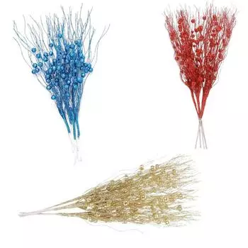 10 шт. имитация ветки дерева с ягодами, украшение для дома, рождественский новогодний декор, искусственная ветка для вазы