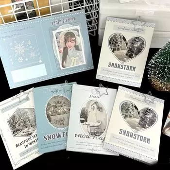 10 шт. INS Fresh Winter Snow складная карточка с обратной стороной корейский Kpop Idol 3-дюймовая фотокарточка DIY упаковка фиксированная картонная девушка милая упаковка
