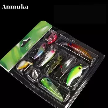 10 шт., искусственная жесткая приманка для рыбалки, мини-миннив, поппер, Vib Spinner, набор приманок T0406 Packing