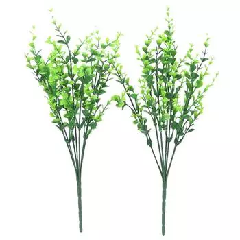 10 шт. искусственное растение 7 вилок искусственная миланская трава для дома, свадьбы, вечеринки, балкона, украшение обеденного стола зелёный