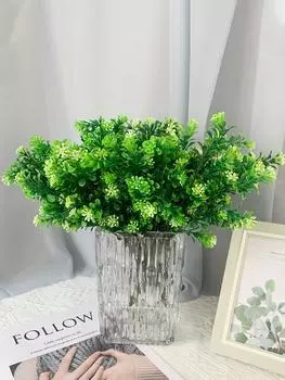 10 шт. искусственные цветы миланская трава искусственные пластиковые растения анти-ультрафиолетовые не выцветающие садовые крыльцо окна наружное украшение белый