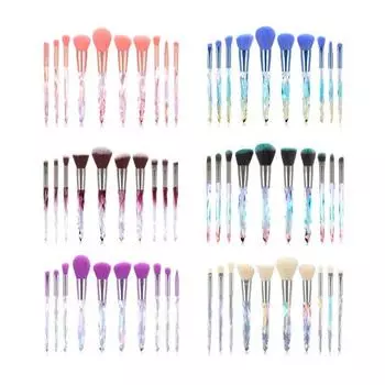 10 шт. искусственные кристаллы прозрачные алмазные веерообразные кисти набор инструментов для макияжа для женщин