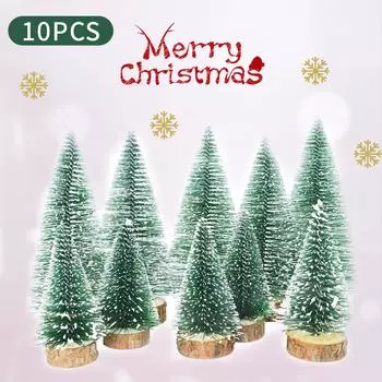 10 шт. искусственные матовые деревья из сизаля, деревья с кистями для бутылок с деревянной основой, искусственные деревья из матового сизаля, поделки своими руками на Рождество, домашний декор стола 10CM -1PCS светло-зеленый