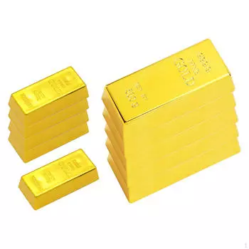 10 шт., искусственные поддельные золотые слитки, слитки, реквизит, настольные украшения, демонстрационная игрушка