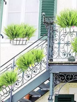 10 шт. искусственные растения кустарники не выцветают искусственная пластиковая трава на открытом воздухе для фермерского дома, сада, крыльца, патио, офиса, свадьбы, внутреннего украшения зелёный