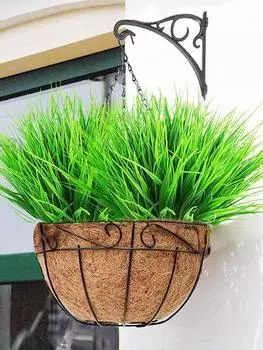 10 шт. искусственные растения, трава, кустарники, не выцветают, искусственные пластиковые цветы, уличные для ваз, фермерский дом, сад, крыльцо, патио, офис, помещение, свадебное украшение зелёный