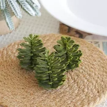 10 шт. искусственные сосновые шишки для свадьбы, рождественской вечеринки, сделай сам, венки, аксессуары, имитация сосновых орехов, украшение для семейного сада 10 pcs зелёный