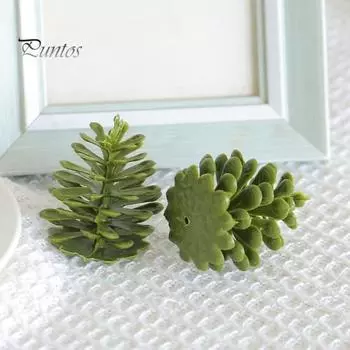 10 шт. искусственные сосновые шишки для свадьбы, рождественской вечеринки, сделай сам, венки, аксессуары, имитация сосновых орехов, украшение для семейного сада 10 pcs зелёный