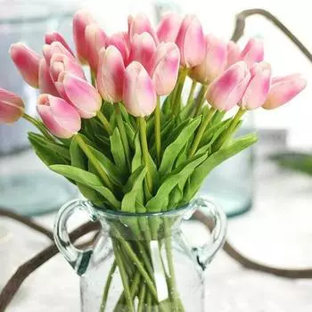 10 шт. искусственные тюльпаны, устойчивые к ультрафиолетовому излучению, долговечные цветные необычные элегантные искусственные тюльпаны, свадебные цветочные ветки, украшение для дома