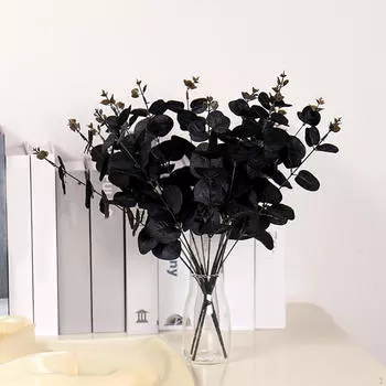 10 шт. искусственных эвкалиптовых стеблей на Хэллоуин, креативные цветы, украшения для дома в качестве центрального элемента