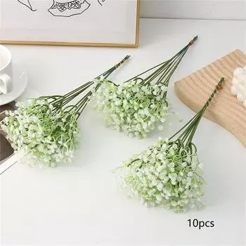 10 шт. искусственных цветов Baby Breath Flower искусственная гипсофила для свадебной вечеринки украшение дома цветочные букеты DIY аксессуары One Size зелёный