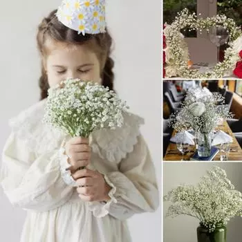10 шт. искусственных цветов Babys Breath, букеты из пластиковой гипсофилы, сделай сам, цветочный для дома, букет цветов, центральный элемент свадебного декора белый