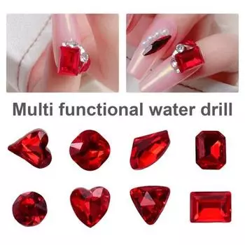 10 шт. искусственных хрустальных страз для ногтей, красные мини-маникюрные стразы для дизайна ногтей для поделок и изготовления ювелирных изделий E