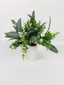 10 шт. искусственных листьев эвкалипта, зелени, веток, искусственного декора для свадебного центрального элемента, цветочной композиции и украшения дома в фермерском доме зелёный