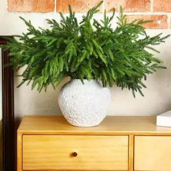 10 шт. искусственных сосновых веток 17,8 дюйма, искусственные стебли норфолкской сосны, реалистичные зеленые ветки для рождественского декора, венки, гирлянды своими руками 10 pcs