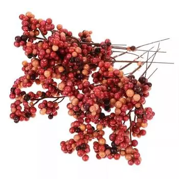 10 шт. искусственных стеблей ягод, рождественские ягодные палочки, декоративные ветки ягод оранжевый