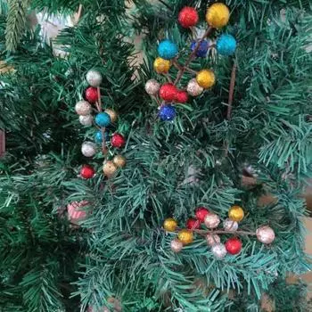 10 шт. искусственных веток ягодных стеблей, рождественские ветки ягод из искусственной пены, цветочные палочки для рождественского венка на елку, домашний декор для вечеринки C