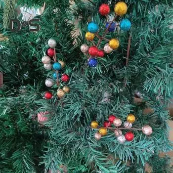 10 шт. искусственных веток ягодных стеблей, рождественские ветки ягод из искусственной пены, цветочные палочки для рождественского венка на елку, домашний декор для вечеринки A