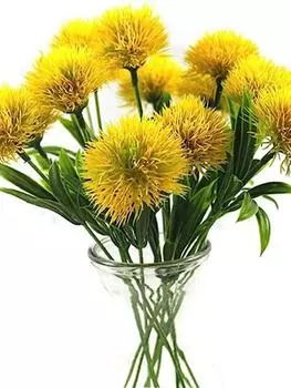10 шт. искусственный цветок одуванчик букет искусственные пластиковые растения цветы для домашнего свадебного декора светло-зеленый