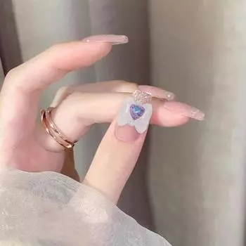 10 шт. изысканные легко приклеиваемые светоотражающие украшения для ногтей с текстурой из искусственного жемчуга, бантики, подвески розовый