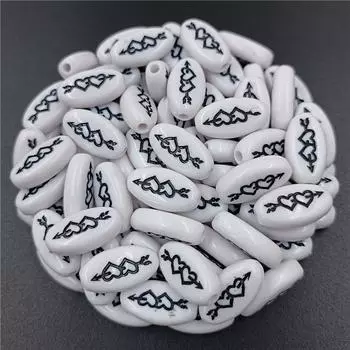 10 шт. Эллипс Плоскость Ожерелье Браслет DIY Diy Handmade Для Изготовления Ювелирных Изделий Разделительные Алфавитные Бусины 10 шт. Бусины чёрный