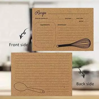 10 шт. Карточки с рецептами 4X6 дюймов, двухсторонние пустые карточки с рецептами для приготовления пищи, выпечки и организации хранения на кухне