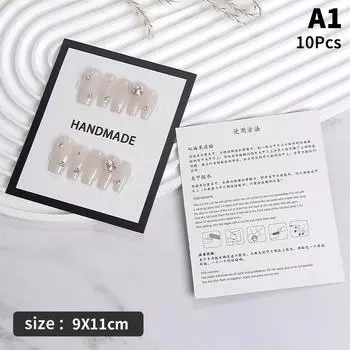 10 шт. Картонные карточки для демонстрации ногтей, карточки для накладных ногтей ручной работы, реквизит для фотографий, демонстрация образцов для маникюра в салоне A1