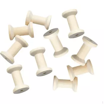 10 шт. катушек для ниток, ткацкие шпульки из дерева для шнура для рукоделия Light Wood