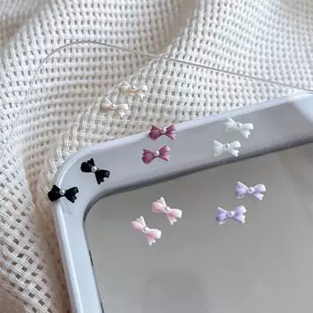 10 шт. Kawaii 3D белый синий бант с лентой жемчужный дизайн ногтей аксессуары для ногтей украшения подвески белый