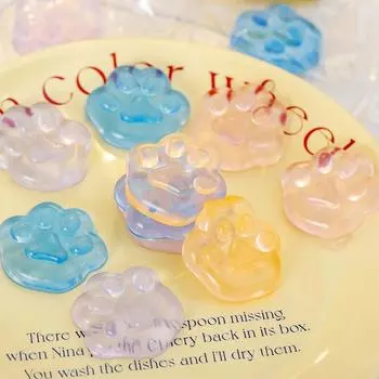 10 шт. кавайные кошачьи лапки, мягкие реалистичные желейные блестящие кошачьи лапки, прозрачные, сжимаемые игрушки для детей и взрослых, подарки 10PCS