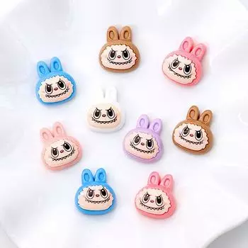 10 шт. кавайные мультяшные милые куклы лабубу аксессуары для поделок детские нашивки своими руками мини портативные материалы для поделок своими руками синий