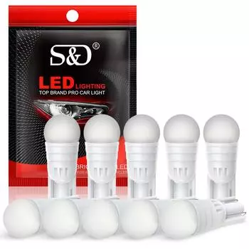10 шт. керамическая светодиодная лампа T10 W5W 194 168 Led Canbus 2SMD 2835 для салона автомобиля, боковые габаритные огни, автомобильная лампа 12 В, белая