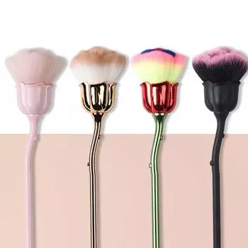 10 шт., кисть для дизайна ногтей, мягкая чистая пыль, порошок, розовая роза, форма цветка, румяна, основа для макияжа, кисти для макияжа, косметический инструмент S