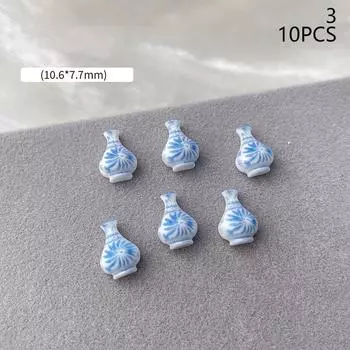 10 шт. китайский стиль чернильный веер смола нефрит бутылка панда бамбук ношение броня аксессуары маникюрный декоративный материал