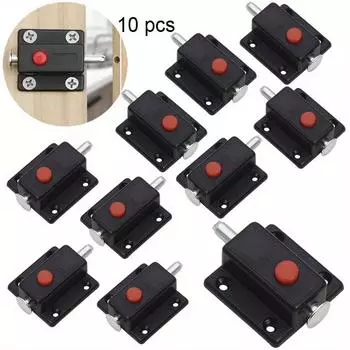 10 шт. классическая сплошная дверная защелка, защелка для двери, окна, шкафа, раздвижного замка, шкафа, бытовой кнопки безопасности, пружинная автоматическая кнопка, защелка, мебельная фурнитура