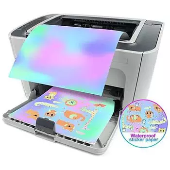 10 шт. клейкая бумага для печати водостойкая декоративная сильная совместимость привлекательная голографическая виниловая ламинация листов наклейка для подарка H