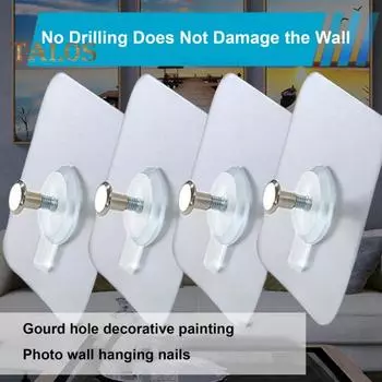 10 шт. клейкий крючок, прочный несущий многоцелевой прозрачный большой винтовой крючок, настенная паста, бытовые принадлежности 6 mm