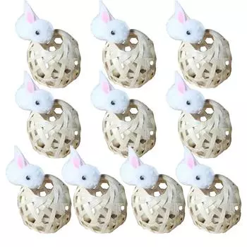 10 шт. Клетка + Милая плюшевая кукла-кролик, интересное украшение для домашнего рабочего стола в виде кролика в клетке One Size