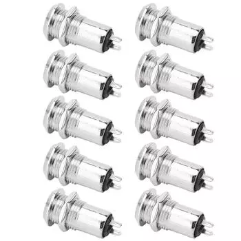 10 шт. ключевой переключатель цилиндрический металлический ONOFF силовой замок нержавеющая сталь с ключевой гайкой 12 мм AC DC220V(двойной