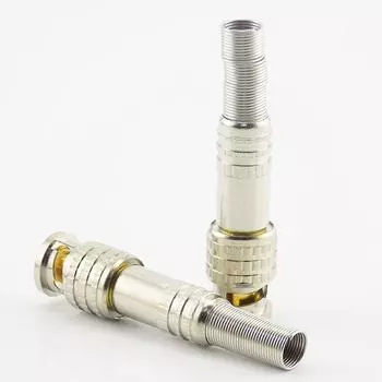 10 шт. коаксиальный разъем RG59 BNC, поворотный пружинный разъем, адаптер, поворотный разъем BNC, Мужской, аксессуары для камеры видеонаблюдения, видеонаблюдение