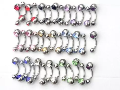 10 шт., кольца для пупка, кристалл, хирургическая сталь, украшения для тела, пирсинг живота, секс, настоящие кольца для пупка, пирсинг