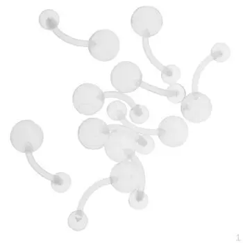 10 шт. Кольца для пупка Прозрачные акриловые украшения для пирсинга Банан-штанга