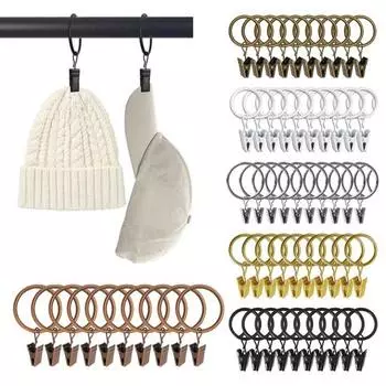 10 шт. Кольца для штор с зажимами Полированное железо Не требуются инструменты Легко защелкивающаяся конструкция