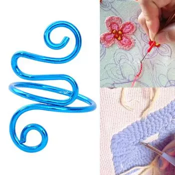 10 шт. Кольцо для натяжения нити для вязания крючком, леворукие и праворукие, регулируемые кольца для вязания крючком, подарок для любителей рукоделия синий