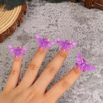 10 шт. Кольцо Летучая мышь Винтажные кольца для пальцев Простое открывающееся регулируемое кольцо Аксессуары для вечеринок оранжевый