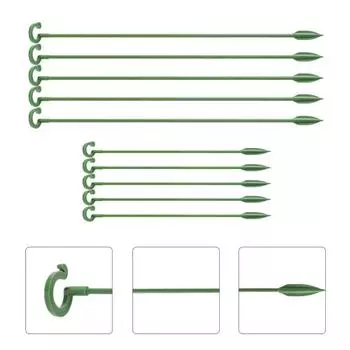 10 шт. колья для поддержки растений с зажимами Амариллис Клетка для растений Поддержка сада с одним стеблем Цветочная опора для томатной орхидеи Лили Пион Роза 17cm