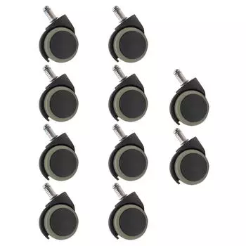 10 шт. Колесо для стула Оливково-зеленый Нейлон ПУ 2 дюйма Вращающийся на 360 градусов Ролик для офисного стула для замены