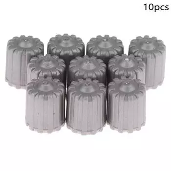 10 шт. колпачков для вентилей автомобильных шин, нейлоновые пылезащитные чехлы для воздушных портов шин с прокладкой, серые автомобильные аксессуары для автомобильных и велосипедных колпачков для воздушных клапанов