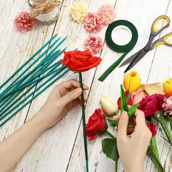 10 шт., колышек для растений без своеобразного запаха, нелегко согнуть, практичные опоры, держатель для кустов с одним стеблем